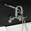 Aqua Vintage AE8458DL Wall Mount Clawfoot Tub Faucet, Brushed Nickel AE8458DL